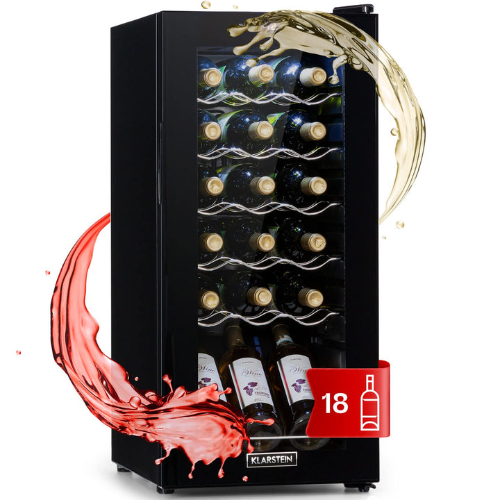 Klarstein Weinkühlschrank, 1 Zonen Getränkekühlschrank Klein, Kleiner Weinschrank 50L, Wein-Kühlschr