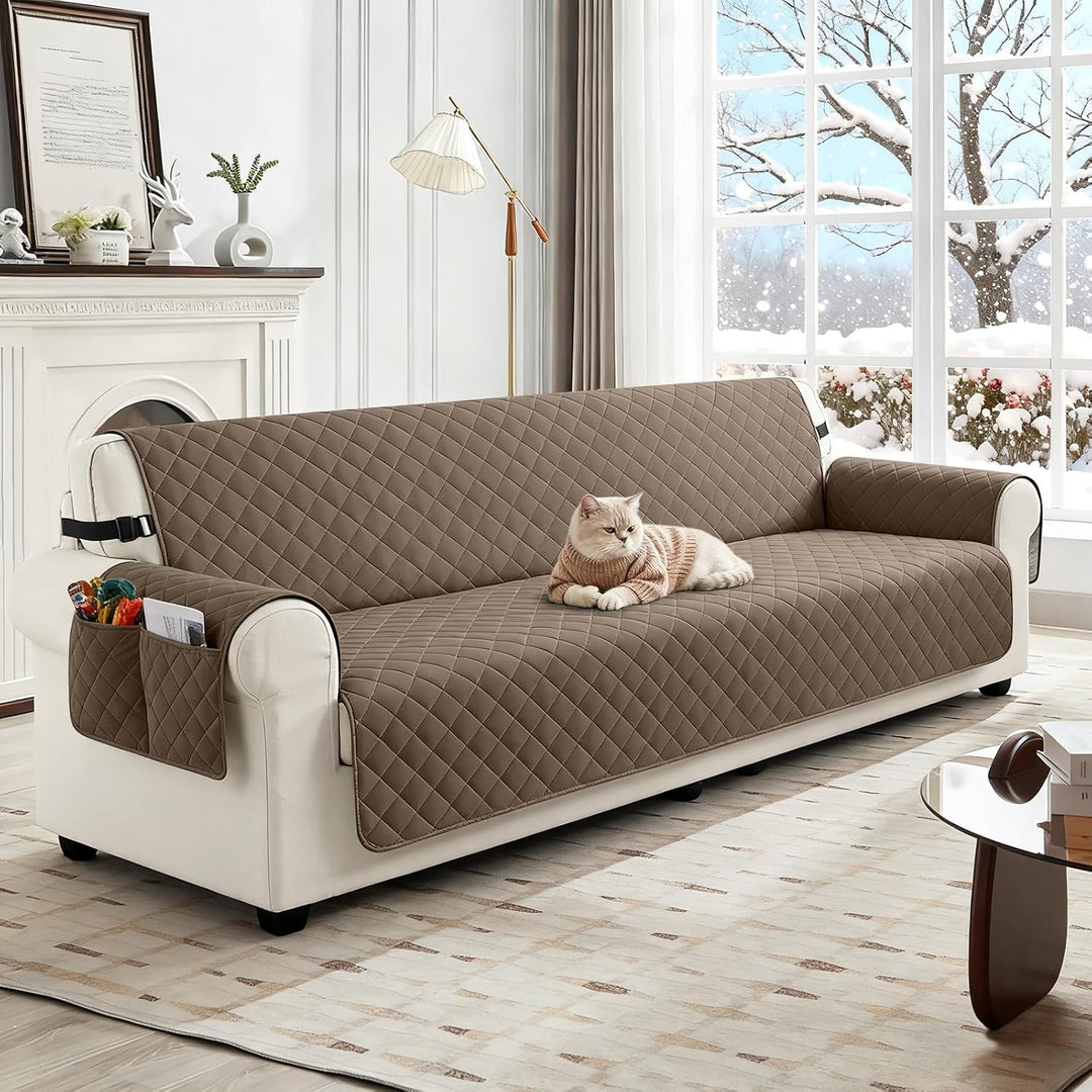 TAOCOCO Sofa Überzug, Sofabezug Wasserdicht Mit Gummiband，Wohnzimmer Anti-Rutsch Gepolsterter Sofasc