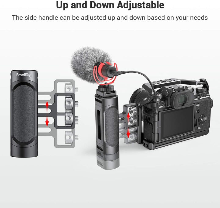 SMALLRIG Mini Seitengriff Side Handle mit doppelter 1/4”-20 Schrauben für DSLR Kamera Cage, Up and D