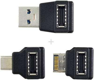 Xiwai 3 x USB 3.1 Frontplattenleiste, Buchse Typ E auf Stecker Typ-A & Typ-C USB-C Motherboard-Verlä