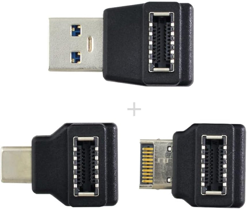 Xiwai 3 x USB 3.1 Frontplattenleiste, Buchse Typ E auf Stecker Typ-A & Typ-C USB-C Motherboard-Verlä