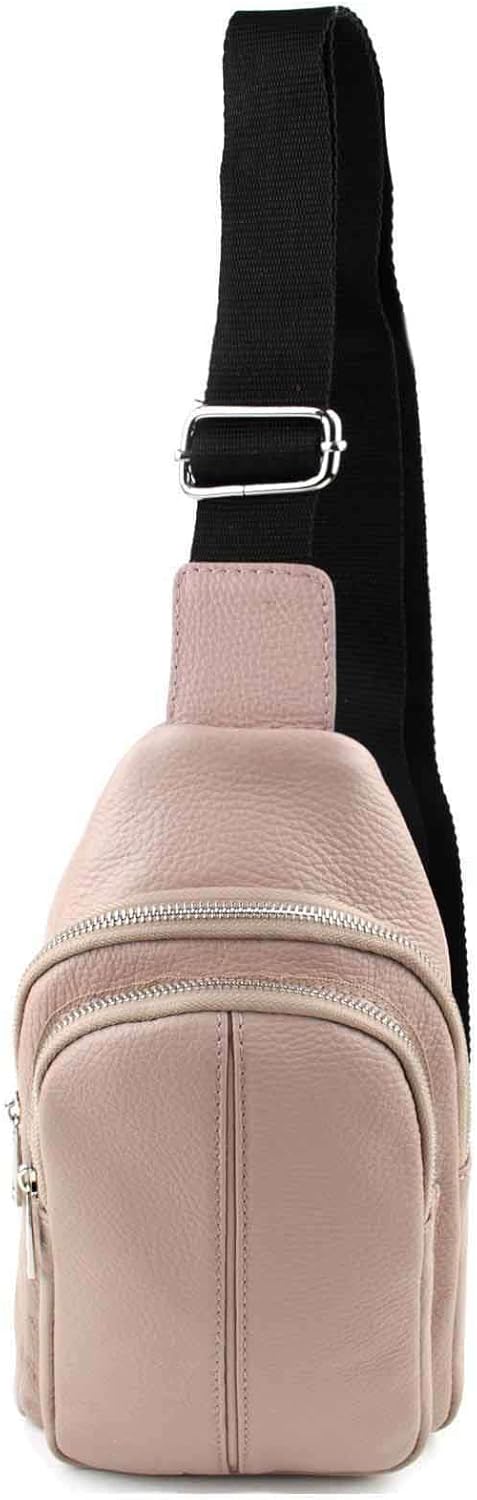 OBC Made IN Italy Leder Tasche Crossbody Bodybag Sling Rucksack Crossover Schultertasche Brusttasche