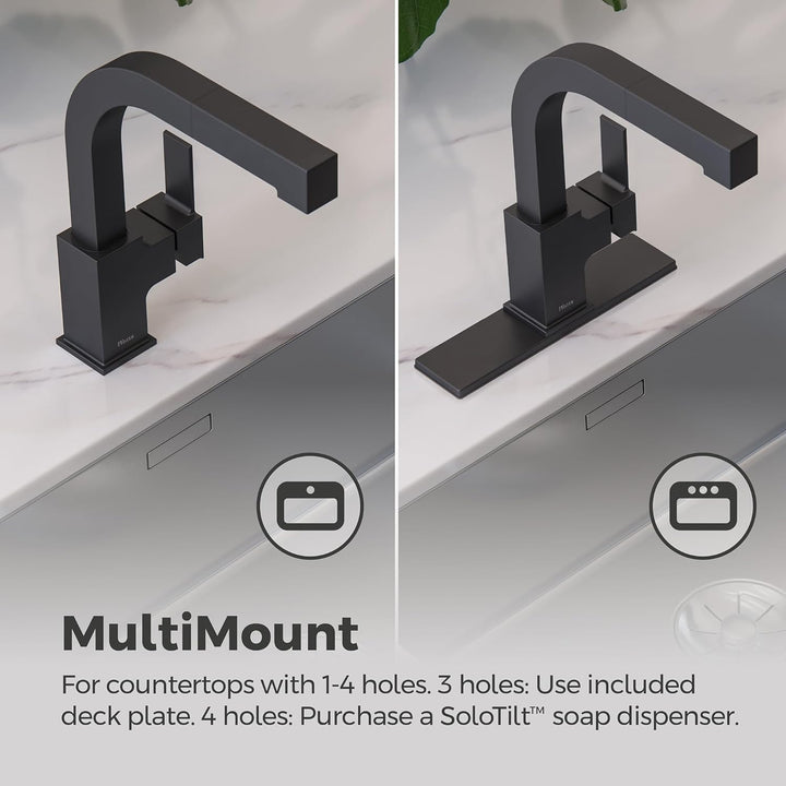 PFISTER LG534-LPMB Arkitek Küchenarmatur mit herausziehbarem Brausekopf, Matte Black Mattes Schwarz,