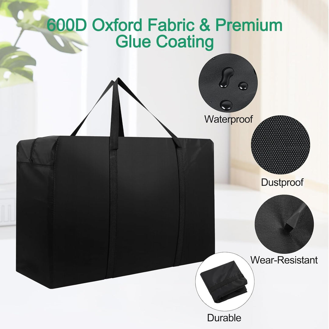 Cozary 150L Aufbewahrungstasche Gross, 600D Oxford Heavy-Duty Umzugstaschen mit Handgriff, Wasserdic