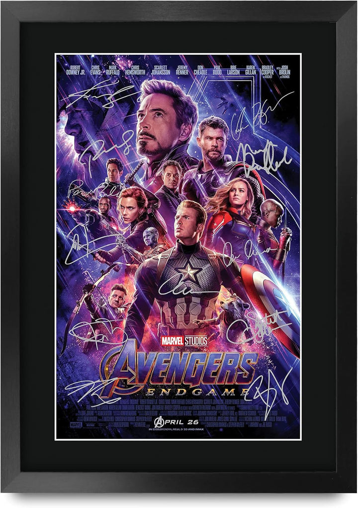 HWC Trading Avengers Endgame A3 Gerahmte Signiert Gedruckt Autogramme Bild Druck-Fotoanzeige Geschen