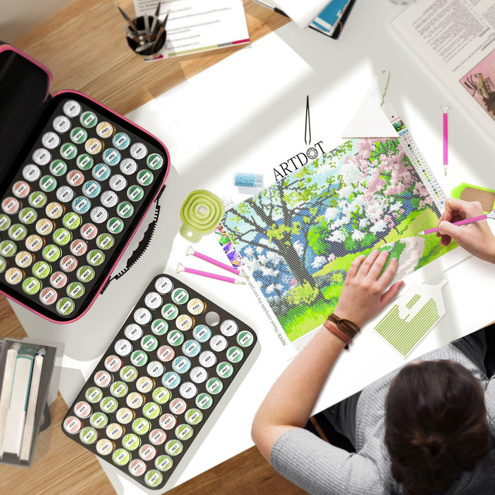 ARTDOT 5D Diamond Painting Zubehör Boxen, 120 Stück Diamond Painting koffer für diamond painting bil