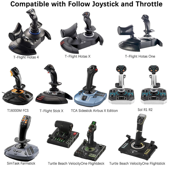 WELLMETE 2 Set Hotas Flight Sim Desk Mount for PC Game Flight Joystick Compatible with Turtle Beach