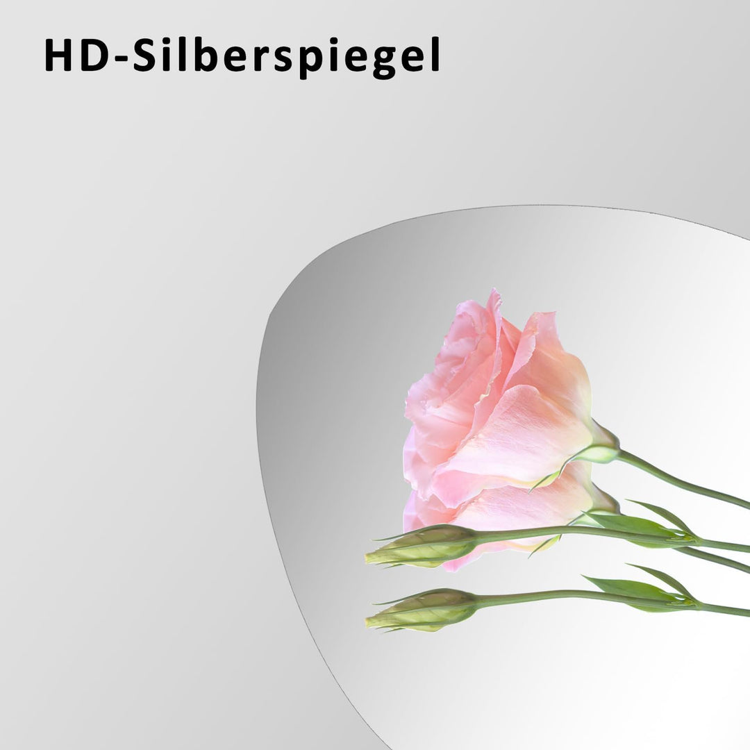 Boromal Asymmetrischer Spiegel mit Beleuchtung, Badspiegel mit Beleuchtung 80x80cm Badezimmerspiegel