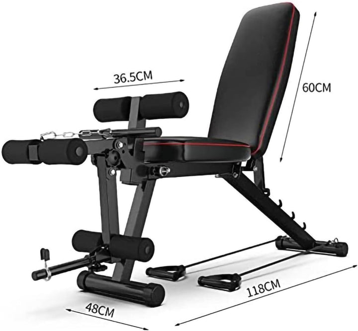 ilbcavne Hantelbank Klappbar Mit Curlbank & Beinstrecker Weight Bench for Home Workout Trainingsbank