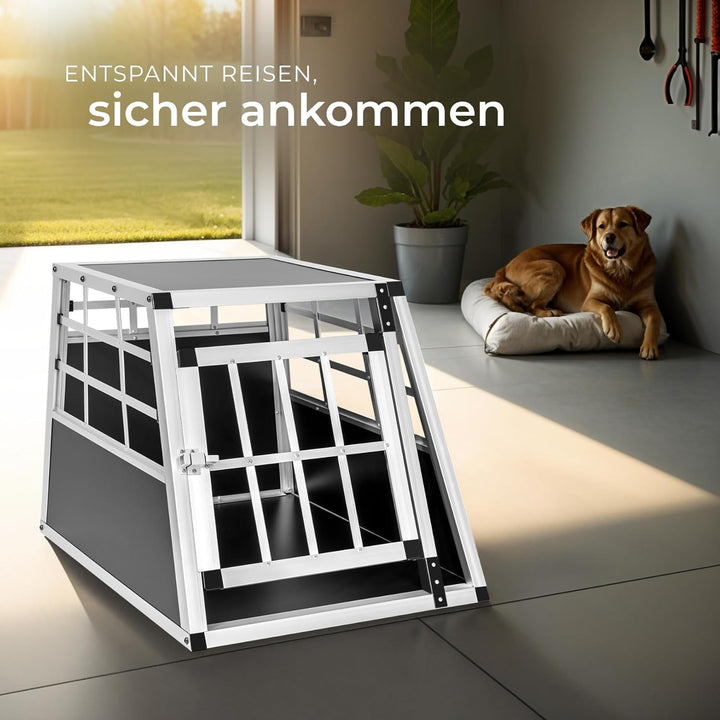 tectake® Alu Hundetransportbox -Diverse Grössen- (Single klein)