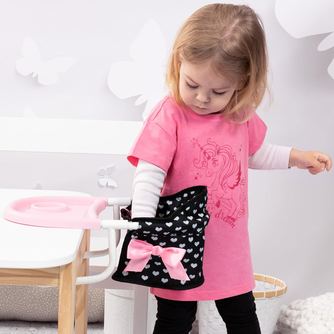Bayer Design 65860AA Tischsitz für Puppen, Puppensitz, Zubehör für Babypuppen, schwarz und weiss mit