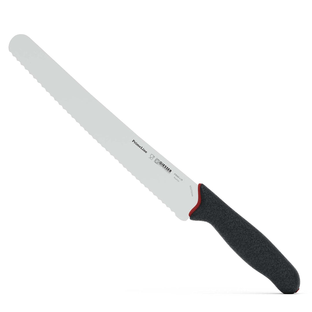 GIESSER seit 1776 - Made in Germany - Universalmesser 25 cm mit Wellenschliff PrimeLine, schwarz, ro