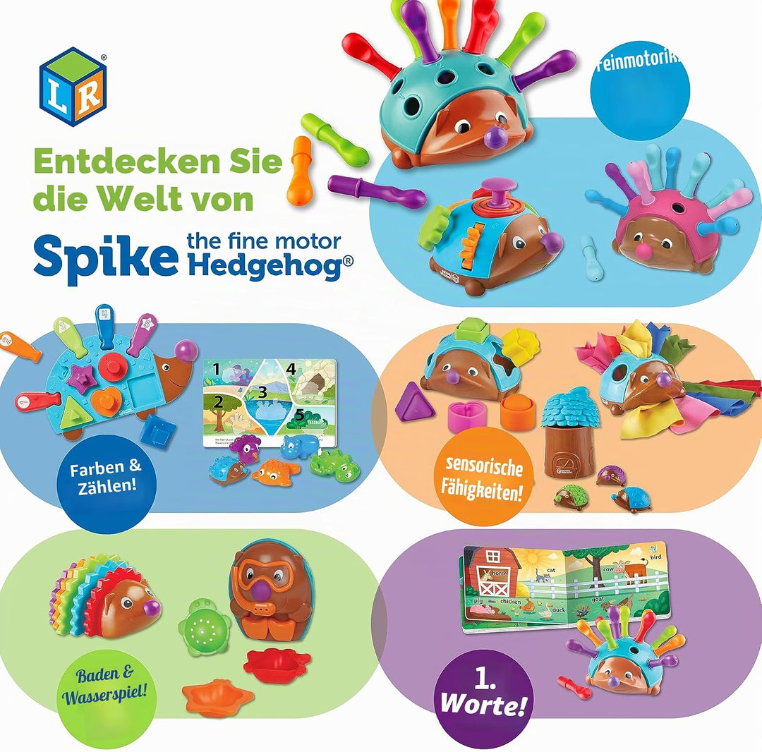 Learning Resources Spike der Igel, ab 1 Jahr, Feinmotorik-Spielzeug, Montessori Sensorik, 6-in-1 Fid