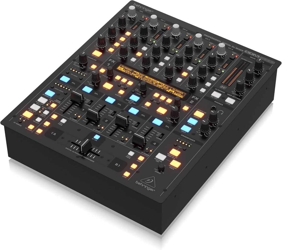 Behringer DIGITAL PRO MIXER DDM4000 Ultimativer 5-Kanal-Digital-DJ-Mixer mit Sampler, 4 FX-Sektionen