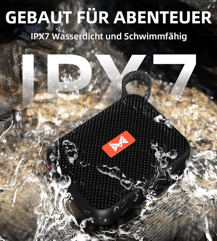 Musikbox Bluetooth, Bluetooth Lautsprecher mit Beat-Synchronisationslicht, IPX7-Wasserdicht, Musikbo