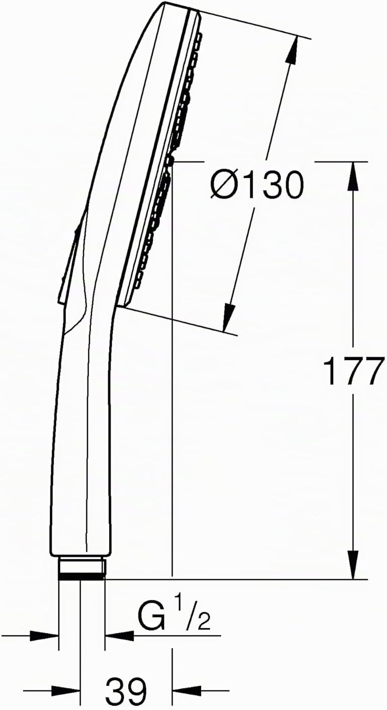 GROHE Rainshower SmartActive 130 - Handbrause (wassersparend, 3 Strahlarten, 13cm Handbrause, Univer