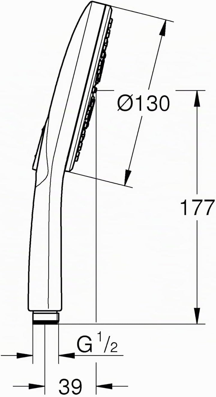 GROHE Rainshower SmartActive 130 - Handbrause (wassersparend, 3 Strahlarten, 13cm Handbrause, Univer