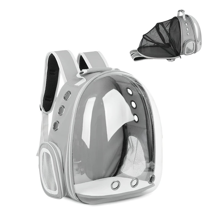 Galatée Katzenrucksack, Hund, Erweiterbarer Haustierrucksack, Belüfteter Raumkapsel-Katzenrucksack,