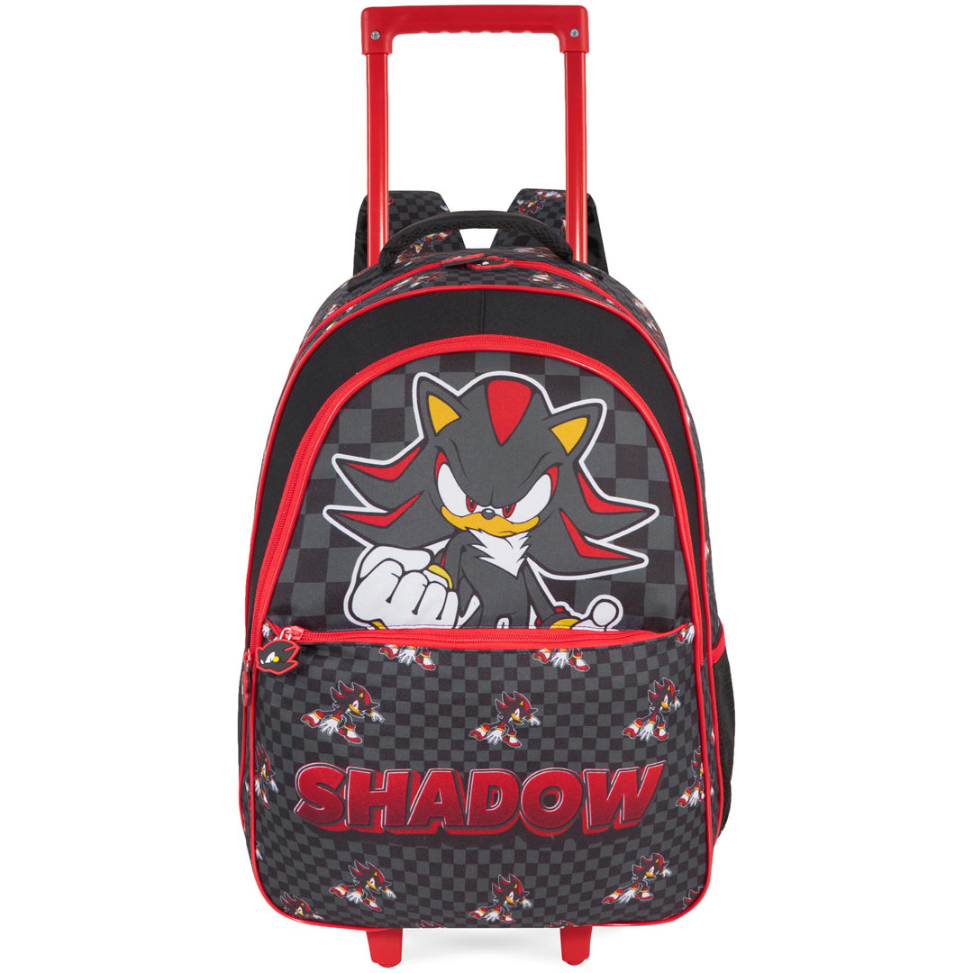 Get Trend Sonic The Hedgehog Rucksack Kinder, 25L Rollrucksack mit Rollen | 2-in-1 Kinderkoffer Jung