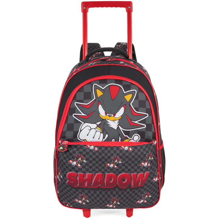 Get Trend Sonic The Hedgehog Rucksack Kinder, 25L Rollrucksack mit Rollen | 2-in-1 Kinderkoffer Jung