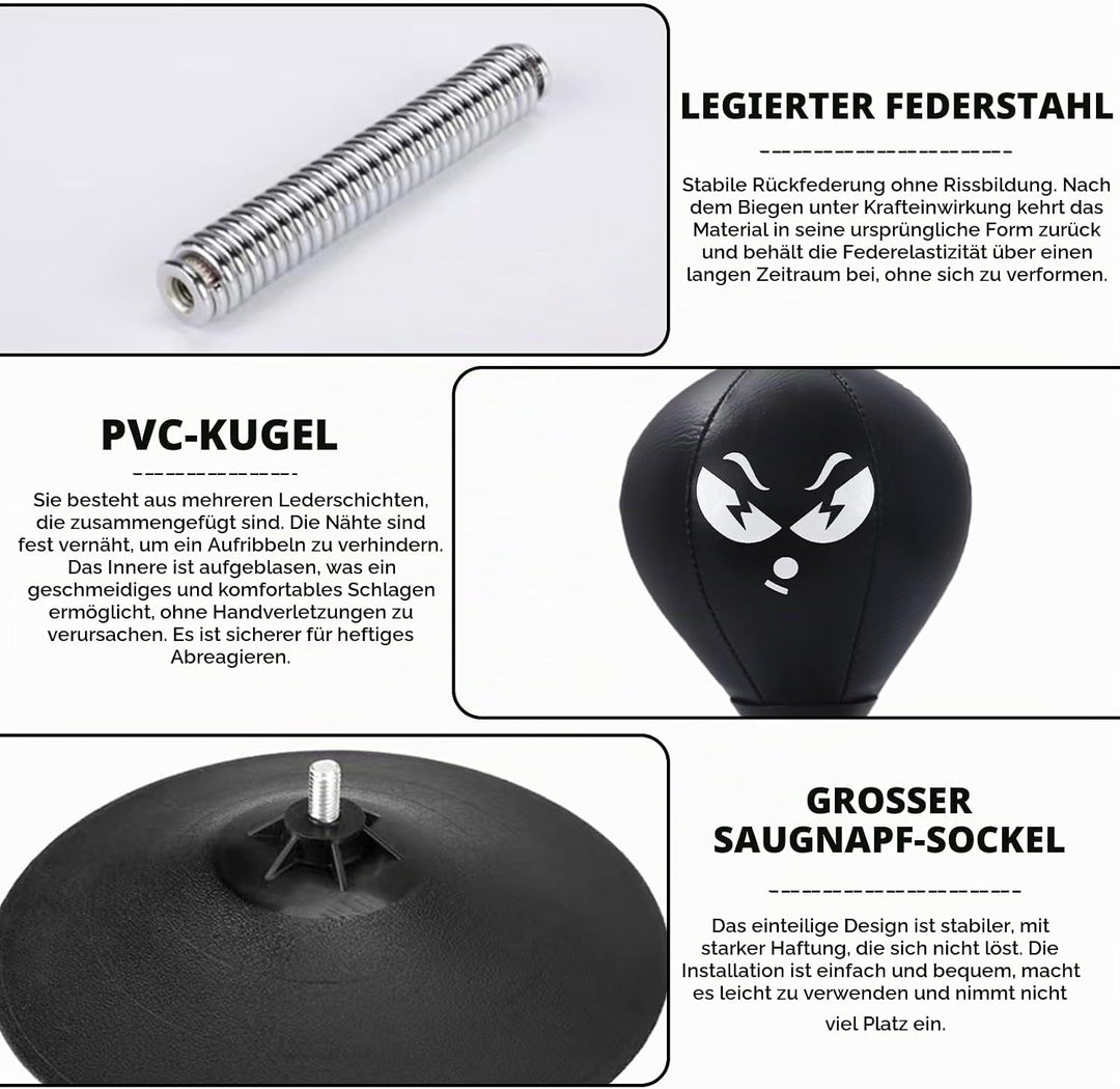 Schreibtisch Desktop Boxsack Tisch Boxsack mit Starken Saugnäpfen und Tischklemme, Stressabbauender