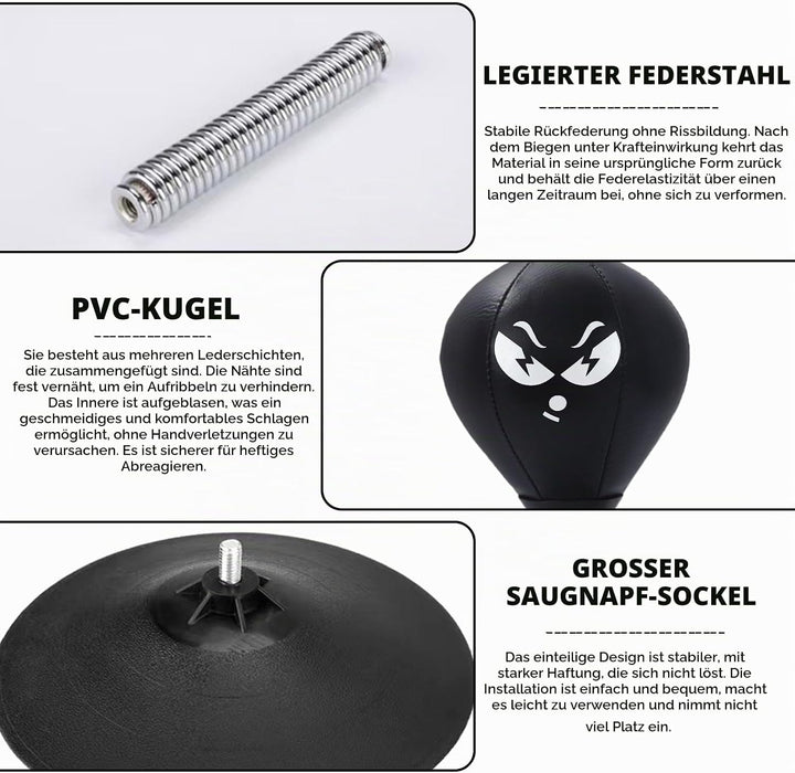 Schreibtisch Desktop Boxsack Tisch Boxsack mit Starken Saugnäpfen und Tischklemme, Stressabbauender