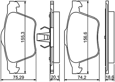 Bosch BP1307 Bremsbeläge - Vorderachse - ECE-R90 Zertifizierung - vier Bremsbeläge pro Set