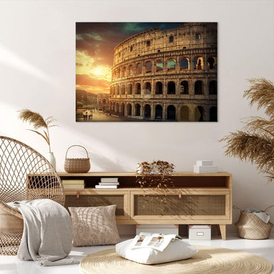 Bilder auf Leinwand 100x70cm Leinwandbild Coloseum Roma Architektur Italien Gross Wanddeko Bild Schl