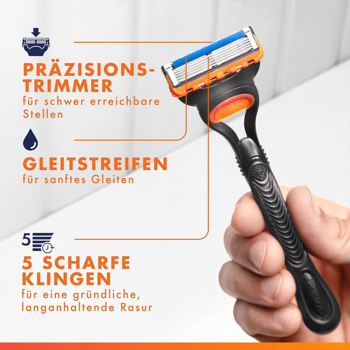 Gillette Fusion5 8 Ersatzklingen, mit grösserem Gleitstreifen für ein sanftes Gleiten und 5 Klingen