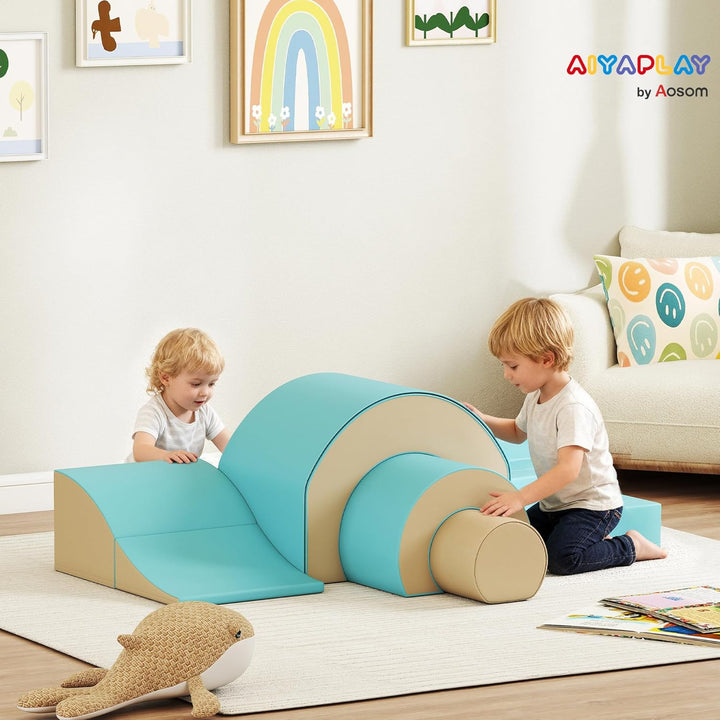 AIYAPLAY Schaumstoff Bausteine Kinder 5 TLG. Klettern Softbausteine Riesenbausteine Grossbausteine B