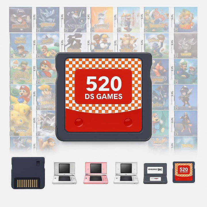 DS-Spiel, 520-in-1-Spielkassette, Multicart, Game Pack Card Super Combo für DS DSL DSi 3DS 2DS XL/LL