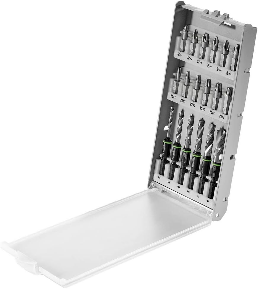 Festool Bohrerkassette BKS SYS3 D3-8 K CE/W (mit Holzspiralbohrer kurz mit Zentrierspitze, PH 1, PH