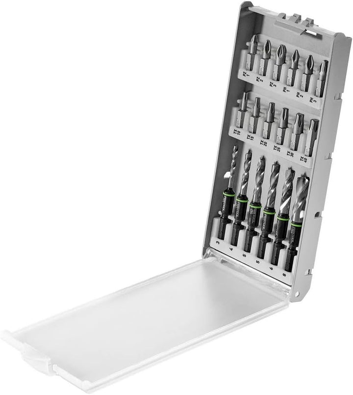 Festool Bohrerkassette BKS SYS3 D3-8 K CE/W (mit Holzspiralbohrer kurz mit Zentrierspitze, PH 1, PH