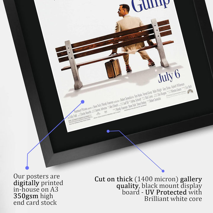 HWC Trading Forrest Gump A3 Gerahmte Signiert Gedruckt Autogramme Bild Druck-Fotoanzeige Geschenk Fü