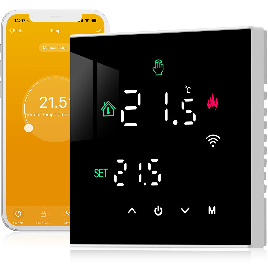 Beok Thermostat Heizung Smart, WiFi Thermostate Fussbodenheizung für Warmwasserbereitung Programmier