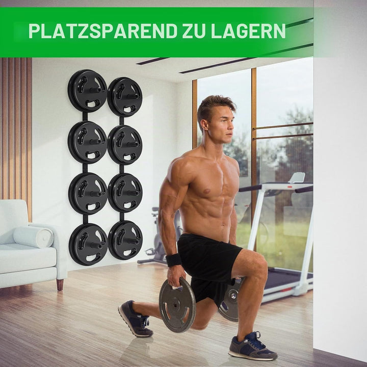 Kipika Wandmontiertes Lagerregal, Langhantel-Lagerregal mit T-Bar Row Landmine-Plattformbefestigung