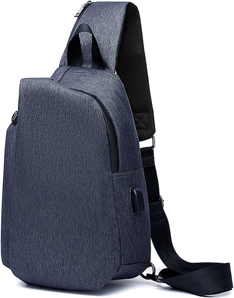 FANDARE Brusttasche Umhängetasche mit USB Business Sling Daypacks Sling Chest Bag Herren Schultertas