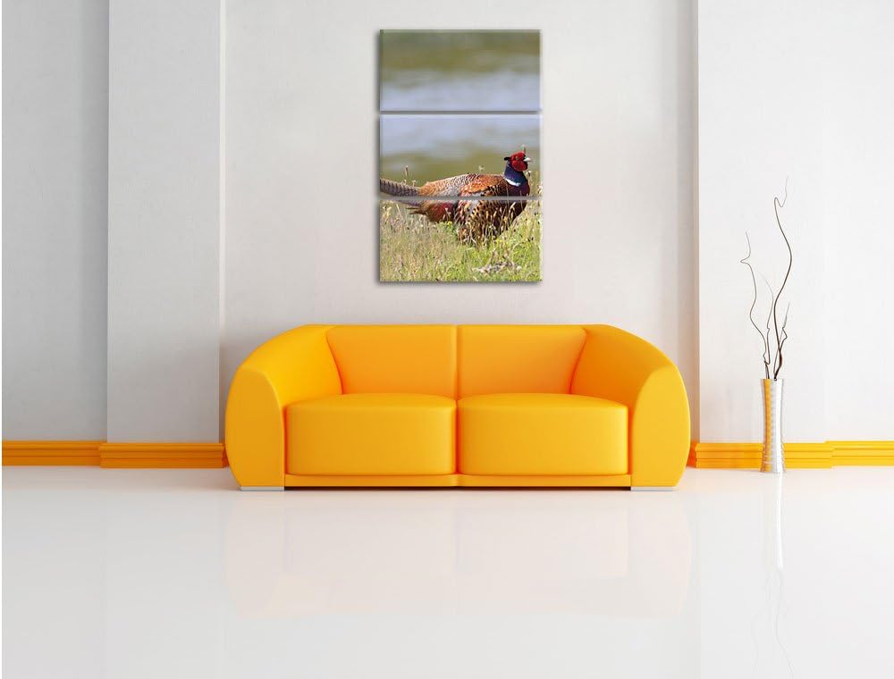 Pixxprint Fussabdrücke mit Steinen gelegt als Leinwandbild/Grösse: 3 Teilig (120x80) / Wandbild/Kuns