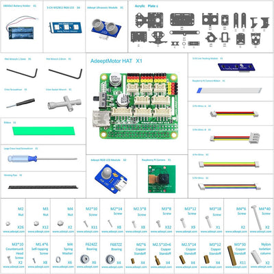 Adeept Mars Rover PiCar-B WLAN-Smart-Robot-Auto-Kit für Raspberry Pi 4/3 Modell B+/B, Spracherkennun