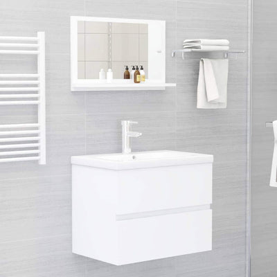MNISDFL Waschtischunterschrank Waschbecken Badezimmer-Schrank Badspiegel Weiss 60x10.5x37 cm Holzwer