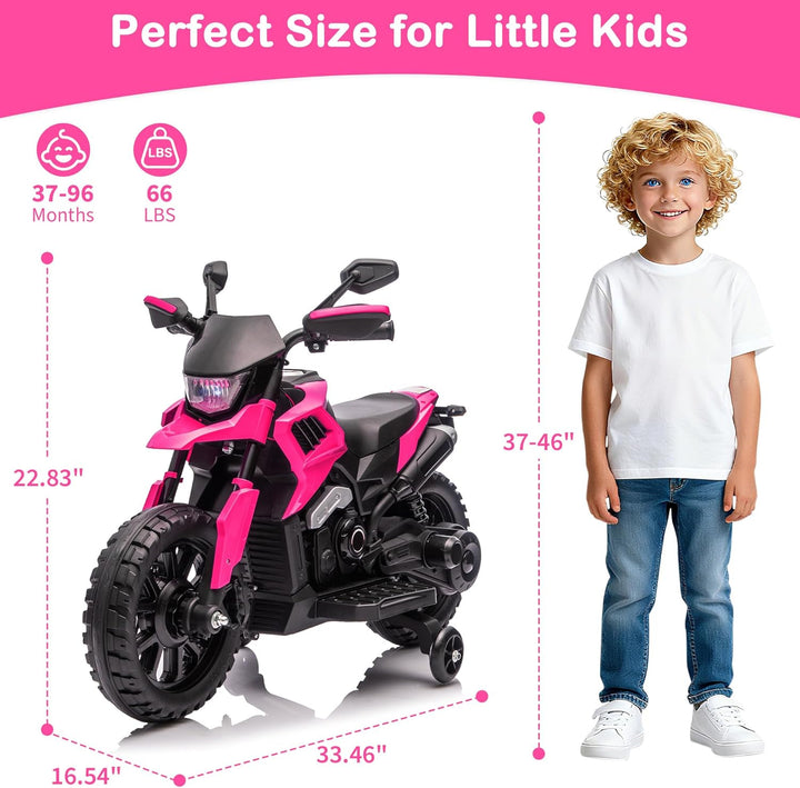 6V Elektro Motorrad Kinder, Kindermotorrad Mit 3 Geschwindigkeiten, Stützrädern, Max 6 Km/h, Bis Zu