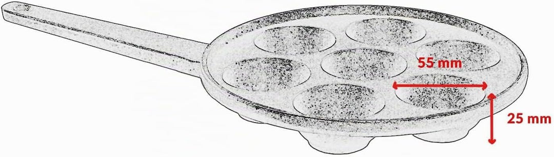 Pförtchenpfanne Gusseisen, Takoyaki Pfanne, Mini Pancake Maker, Pancake Pan, Augenpfanne, Durchmesse