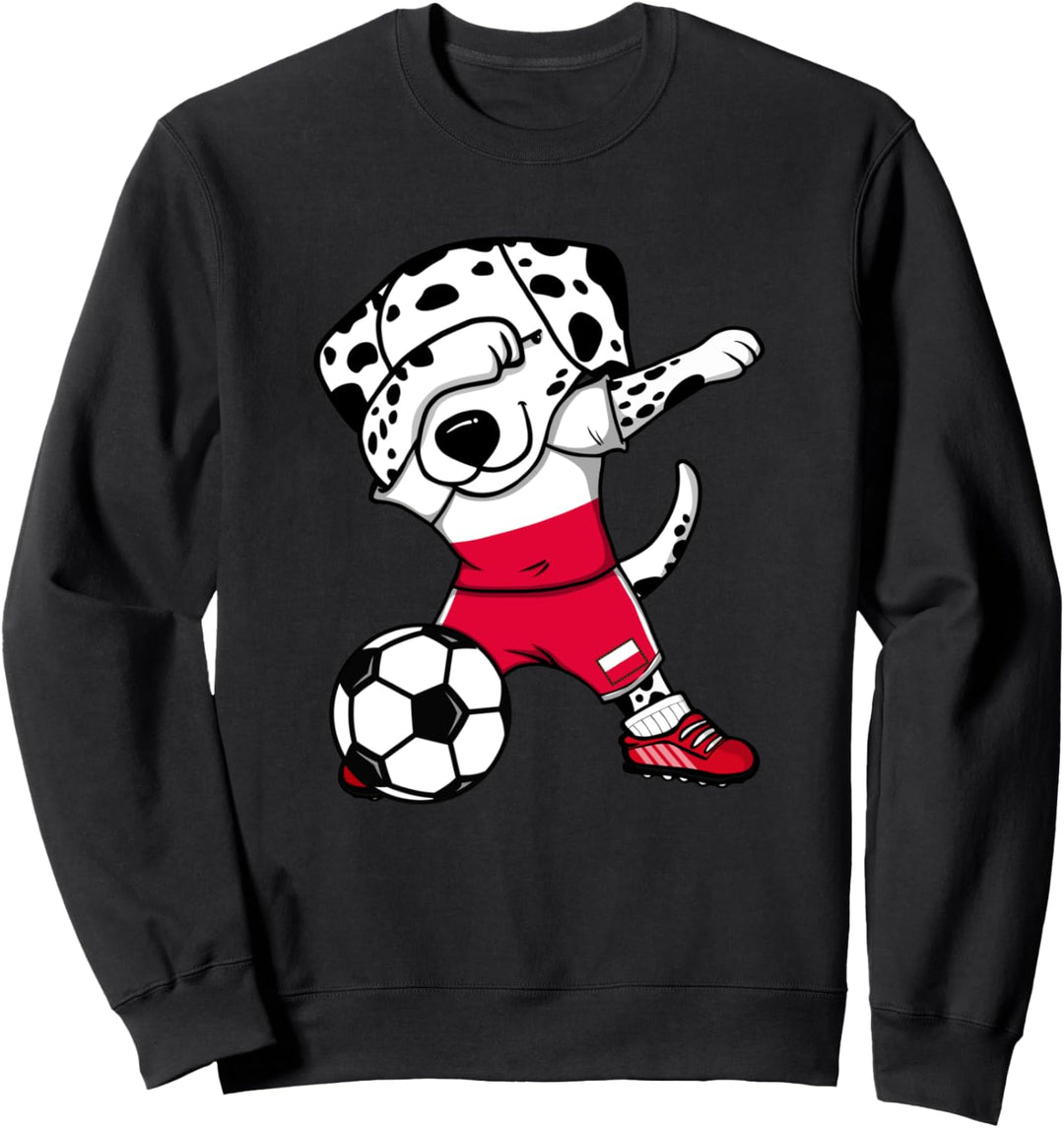 Dabbing Dalmatiner Hund Polen Fussball Polnische Flagge Sport Sweatshirt