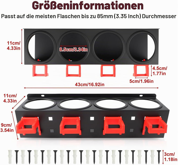 Sprühflaschenhalter 2 Stück, Sprühdosenhalter Spraydosenhalter, Stahl Wandregal Garagenwandregal mit