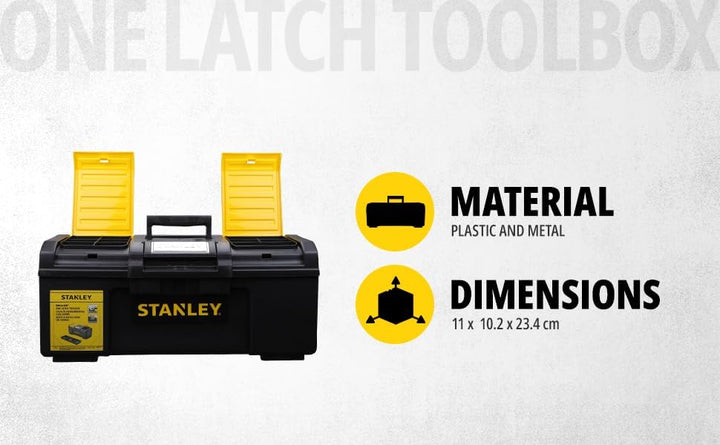 Stanley Werkzeugbox / Werkzeugkoffer Basic 1-79-218 (24", 60x28x26cm, Koffer mit Schnellverschluss u