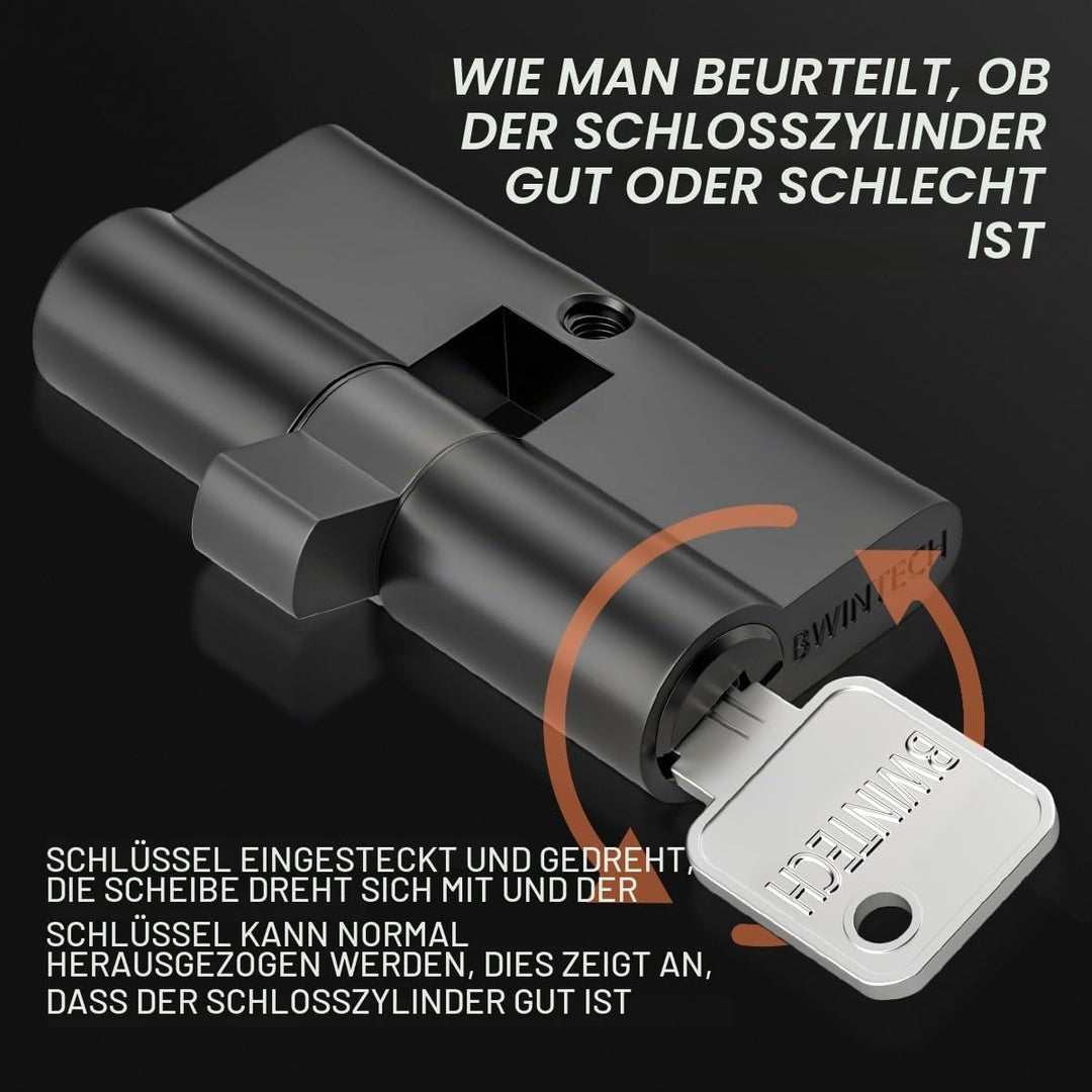 2 Stück Keyed Alike 35/35mm Euro Messingzylinder, 70mm Schlüssel/Schlüsselzylinderschloss mit 10 hor