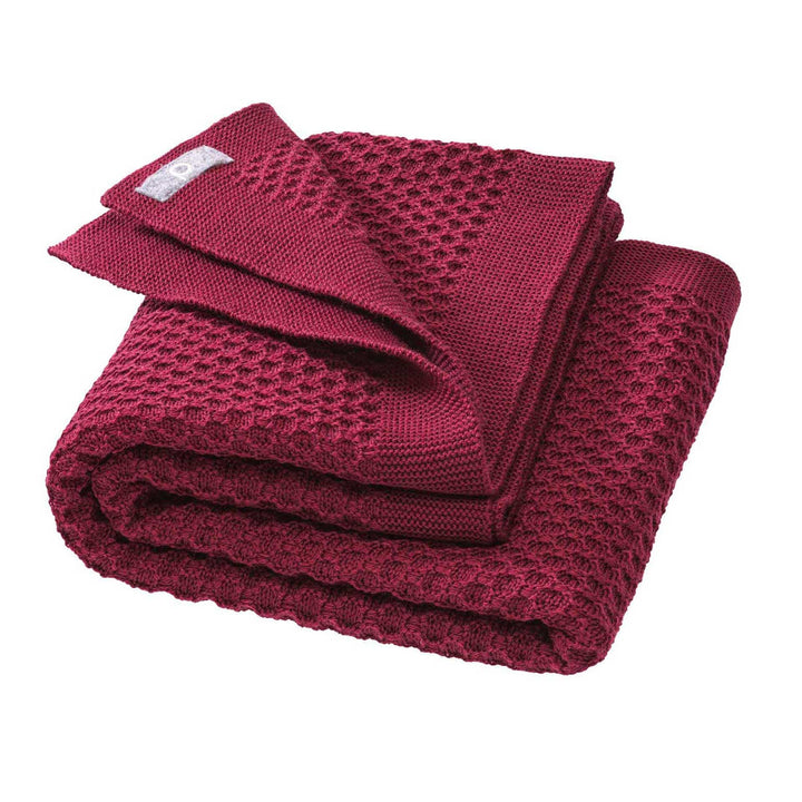 Disana WABEN-STRICKDECKE, 100% Bio-Merinowolle GOTS, IVN Best | kuschelweiche Decke mit Wabenmuster