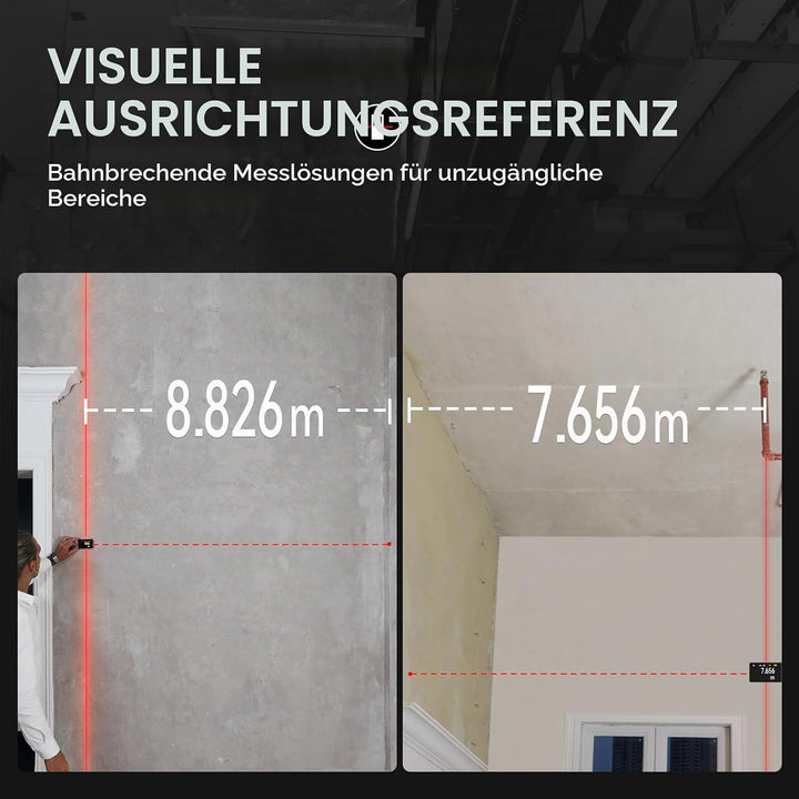 MiLESEEY D9 Pro Laser-Entfernungsmesser mit visueller Ausrichtungsanzeige, 100m professionelles Lase
