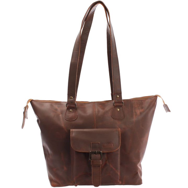 LECONI Shopper gross Henkeltasche Damentasche Rindsleder vintage Ledertasche Damen Schultertasche 38