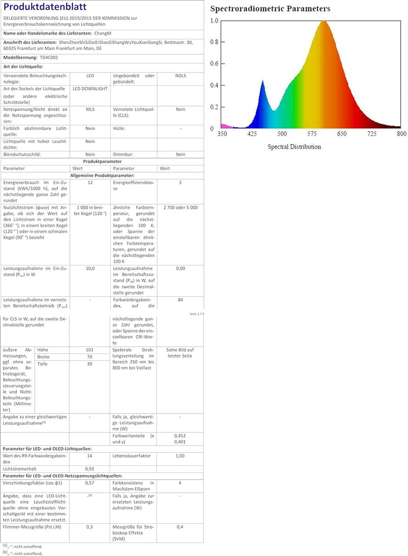 ChangM LED Einbaustrahler RGB Einbauleuchten 12W 4Zoll Warmweiss Leuchtmittel Bluetooth APP-Steuerun